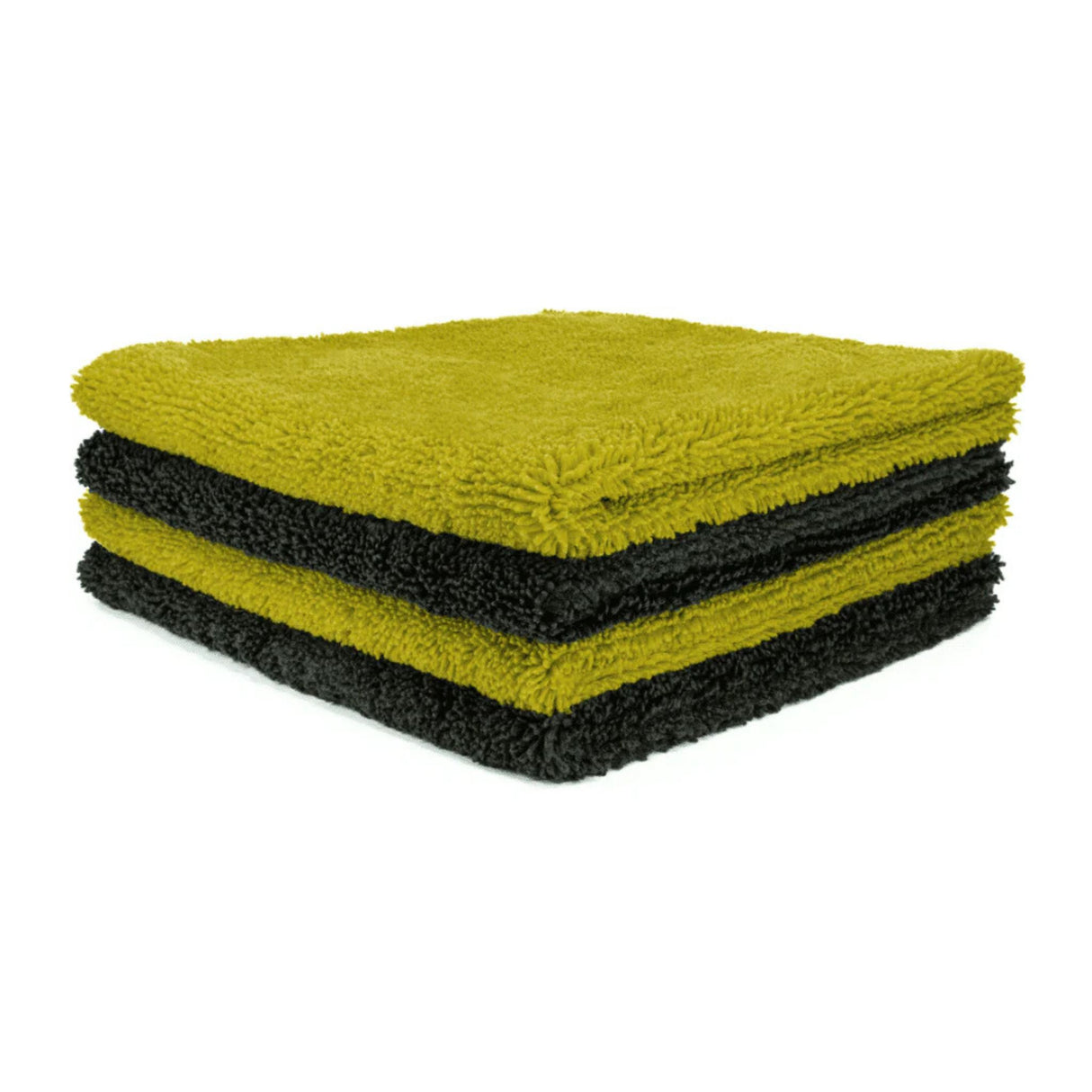 4 verpakte microvezel doeken geel en grijs kleurig